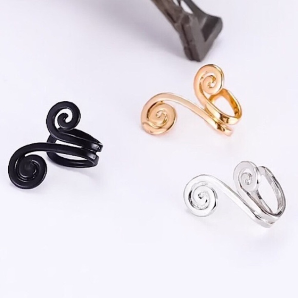 💜10/$25💜NEW Silver Double Swirl Tragus Ear Cuff Earring - Picture 8 of 9